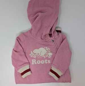 𝅺Roots Pink Cabin Romper One Piece Hoodie Size 3 - 6 Months